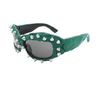 HDOYTXXM Rivetti Sporty Occhiali Da Sole Luce Alla Moda Toni Per Piattaforme di Viaggio Festival Musica Ombra Fotografia Fornitura Moda Donna, verde, taglia unica
