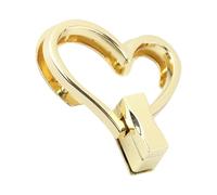 HDOYTXXM Sacchetto di chiusura portafogli serratura chiusura a forma di cuore cavi in metallo accessori accessori cuore chiusura a forma di cuore fibbia girevole in metallo, gold