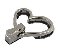 HDOYTXXM Sacchetto di chiusura portafogli serratura chiusura a forma di cuore cavi in metallo accessori accessori cuore chiusura a forma di cuore fibbia girevole in metallo, Nero