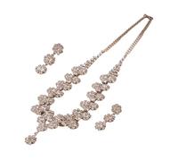 HDOYTXXM Scintillante Zirconia Cubica Multi Filamenti Collana E Inferno Orecchini Set Evening Ceam Gioielli Da Sposa Collana Di Girasole E Orecchini Matrimonio, Taglia unica, come descritto, come