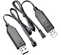 HDOYTXXM SM2.0 2P Spine Cavo Ricarica della Batteria USB da 3, 7 V con IC più Intelligente e indicatori LED per Parti Aerei per Auto Quadcopter Toy Ricarica IC Intelligente