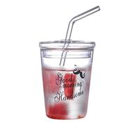 HDOYTXXM Tazza da viaggio con coperchio di paglia, tazza per feste, picnic, regalo per bambini, 3 stili per scegliere la cannuccia alla fragola