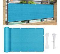 HDPE550 x 175 cm, 220 g/m², resistente ai raggi UV, per balcone, protezione dal vento, recinzione da giardino, con fascette, ideale per piscina e patio, soluzione ombreggiante per esterni blu cielo