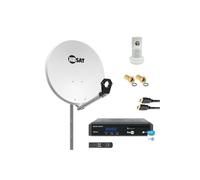 HDSAT Set Parabola in acciaio 80 cm + Ricevitore Fransat con scheda + LNB singolo