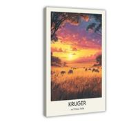 HDSDA Kruger National Park - Poster su tela, decorazione per camera da letto, ufficio, camera da letto, regalo, 50 x 75 cm
