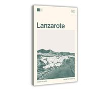HDSDA Lanzarote Isole Canarie, poster su tela, decorazione artistica da parete per soggiorno e camera da letto, 20 x 30 cm