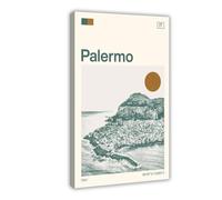 HDSDA Palermo Italy - Poster su tela, decorazione artistica da parete per soggiorno, camera da letto, 30 x 45 cm