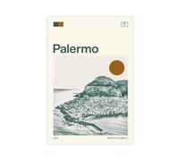 HDSDA Palermo - Poster su tela, motivo: viaggio, decorazione per camera da letto, ufficio, camera da letto, regalo, 30 x 45 cm