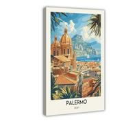 HDSDA Poster artistico da parete con stampa di Palermo, decorazione artistica da parete per soggiorno, camera da letto, 30 x 45 cm