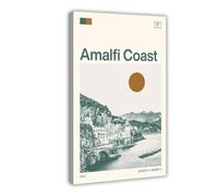 HDSDA Poster su tela con Costiera Amalfitana, Italia, decorazione per camera da letto, ufficio, camera da letto, regalo, 50 x 75 cm