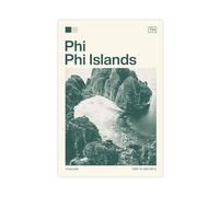 HDSDA Poster su tela con immagine di Phi Phi Phi Island, Thailandia, decorazione per camera da letto, ufficio, camera da letto, regalo, 50 x 75 cm