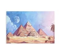 HDSDA Poster su tela con la grande piramide di Giza, decorazione per camera da letto, ufficio, stanza, regalo, 40 x 60 cm