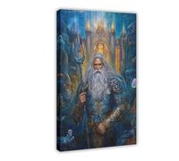 HDSDA Poster su tela con Poseidone nella mitologia greca, decorazione per camera da letto, ufficio, camera da letto, regalo, 60 x 90 cm