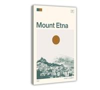 HDSDA Poster su tela con vulcano Etna Italia, decorazione per camera da letto, ufficio, stanza, regalo, 50 x 75 cm