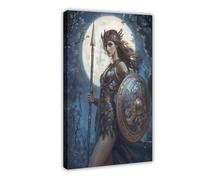 HDSDA Poster su tela, motivo: Athena, la donna sacra, decorazione per camera da letto, ufficio, camera da letto, regalo, 20 x 30 cm