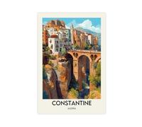 HDSDA Poster su tela, motivo: Costantino Algeria, stile retrò, decorazione per camera da letto, ufficio, camera da letto, regalo, 30 x 45 cm