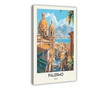 HDSDA Poster su tela, motivo: Palermo, decorazione per camera da letto, ufficio, camera da letto, regalo, 20 x 30 cm