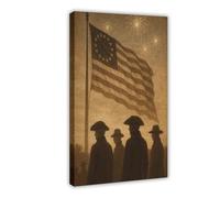 HDSDA Poster vintage su tela con bandiera americana, decorazione per camera da letto, ufficio, stanza, regalo, 50 x 75 cm