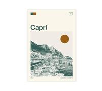 HDSDA Stampa artistica da parete su tela, motivo: isola di Capri, per soggiorno, camera da letto, 50 x 75 cm