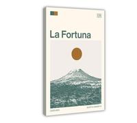 HDSDA Stampa artistica da parete su tela, motivo: La Fortuna, Costa Rica, per soggiorno, camera da letto, 50 x 75 cm