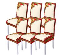 HDSDVNON Coprisedia Elastico Stampato for Le Feste, 2/4/6 Pezzi, Lavabile in Lavatrice, Accessorio Essenziale for la Decorazione della casa.(Gray,6 Set)