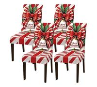 HDSDVNON Coprisedia Elastico Stampato for Le Feste, 2/4/6 Pezzi, Lavabile in Lavatrice, Accessorio Essenziale for la Decorazione della casa.(Black,4 Set)