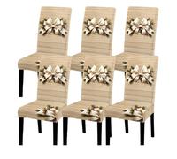 HDSDVNON Coprisedia Elastico Stampato for Le Feste, 2/4/6 Pezzi, Lavabile in Lavatrice, Accessorio Essenziale for la Decorazione della casa.(Red,6 Set)