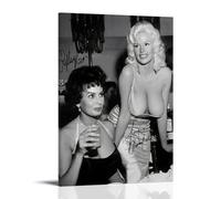 HDSHJFIK Aesthetic Beauty - Poster decorativo da parete su tela, con autografo di Jayne Mansfield, Sophia Loren, poster decorativo moderno per camera da letto, 50 x 75 cm