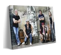 HDSHJFIK Poster decorativo da parete su tela con autografo del gruppo rock classico ACDC Members dal vivo, poster decorativo moderno per camera da letto, 50 x 75 cm