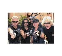 HDSHJFIK Poster decorativo da parete su tela con autografo della band rock classica ACDC, poster decorativo moderno per camera da letto, 50 x 75 cm