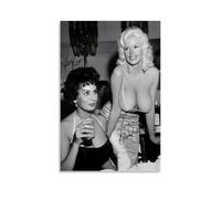 HDSHJFIK Poster decorativo da parete su tela, con autografo di Jayne Mansfield, Sophia Loren, poster decorativo moderno, per camera da letto, per camera da letto, 40 x 60 cm