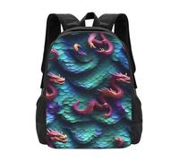 HDSKFNS 3d Drago Magico Scale Modello Stampa Panno Oxford Business Viaggio Zaino Con Grande Capacità Laptop Zaino College Backbag