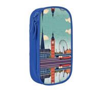 HDSKFNS Astuccio con stampa "I Love London", grande capacità, con cerniera, in tessuto Oxford