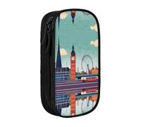 HDSKFNS Astuccio con stampa "I Love London", grande capacità, con cerniera, in tessuto Oxford