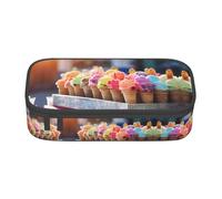 HDSKFNS Astuccio per matite con stampa di gelato colorato, penne artistiche, grande capacità, perfetto per lavoro e viaggio