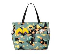 HDSKFNS Atomic Stars Retro Pattern Print Ogni borsa da viaggio Grande Capacità Tote Bags Pieghevole Pool Bag Zipper Borse Vacanza