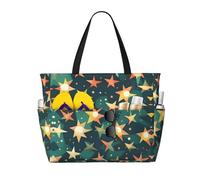 HDSKFNS Atomic Stars Retro Pattern Print Print Ogni borsa da viaggio Grande Capacità Tote Bags Pieghevole Pool Bag Zipper Borse Vacanza