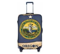 HDSKFNS Bandiera astratta dello stato dell'Oregon Map03 - Copertura per valigia stampata per bagagli copertura valigia da viaggio compatibile con valigie da 45-81 cm, Bianco, XL