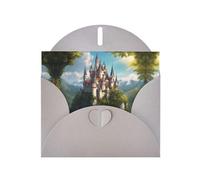HDSKFNS Biglietti d'auguri con stampa leggendaria delle fiabe Castle03, 15,2 x 10,2 cm, biglietti di carta perlata con buste, per compleanno, matrimonio, simpatia