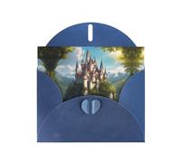 HDSKFNS Biglietti d'auguri con stampa leggendaria delle fiabe Castle03, 15,2 x 10,2 cm, biglietti di carta perlata con buste, per compleanno, matrimonio, simpatia