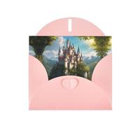 HDSKFNS Biglietti d'auguri con stampa leggendaria delle fiabe Castle03, 15,2 x 10,2 cm, biglietti di carta perlata con buste, per compleanno, matrimonio, simpatia