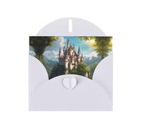 HDSKFNS Biglietti d'auguri con stampa leggendaria delle fiabe Castle03, 15,2 x 10,2 cm, biglietti di carta perlata con buste, per compleanno, matrimonio, simpatia