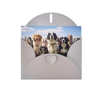 HDSKFNS Biglietti di auguri con stampa di manifestazioni di cani, 15,2 x 10,2 cm, biglietti di carta perlata con buste, per compleanno