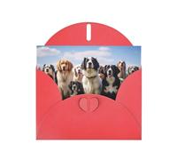HDSKFNS Biglietti di auguri con stampa di manifestazioni di cani, 15,2 x 10,2 cm, biglietti di carta perlata con buste, per compleanno