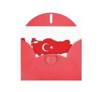 HDSKFNS Biglietti di auguri con stampa mappa della bandiera della Turchia, 15 x 10 cm, biglietti di carta perlata con buste, per compleanno, matrimonio, simpatia