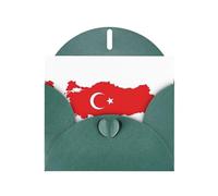 HDSKFNS Biglietti di auguri con stampa mappa della bandiera della Turchia, 15 x 10 cm, biglietti di carta perlata con buste, per compleanno, matrimonio, simpatia