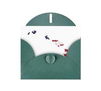 HDSKFNS Biglietti di auguri con stampa mappa della bandiera delle Hawaii, 15,2 x 10,2 cm, con buste, per compleanno, matrimonio, simpatia