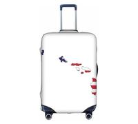 HDSKFNS Copertura per valigie con stampa di mappa della bandiera delle Hawaii, per valigie da viaggio, adatta per valigie da 45-81 cm, bianco, L