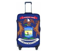 HDSKFNS Custodia per valigia stampata bandiera dello Stato del Michigan per valigie da 45,7 a 81,3 cm, bianco, M