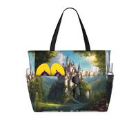 HDSKFNS Leggendario castello delle fiabe stampa ogni borsa da viaggio grande capacità tote bag pieghevole piscina borsa con cerniera borse vacanza